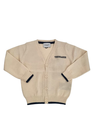 Trussardi cardigan con logo ricamato beige