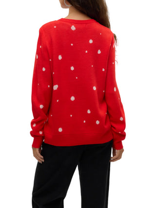 Vero Moda maglia in fantasia natalizia rosso