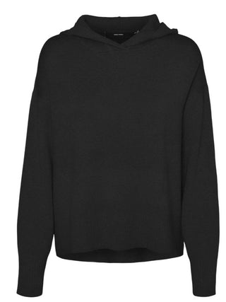 Vero Moda maglia misto viscosa con cappuccio nero