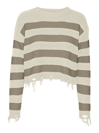 Vero Moda maglia cropped mercer ecrù beige