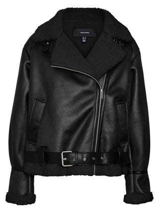 Vero Moda giubbino joanne in similpelle nero