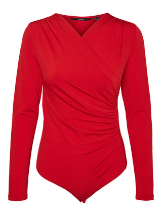 Vero Moda body manica lunga rosso