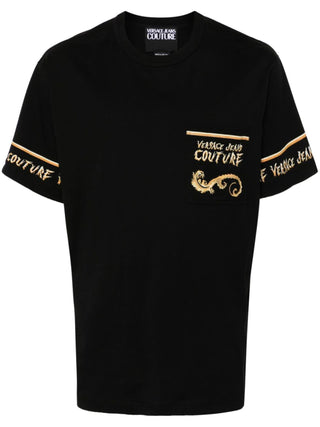 Versace Jeans Couture T-shirt manica corta con logo barocco nero