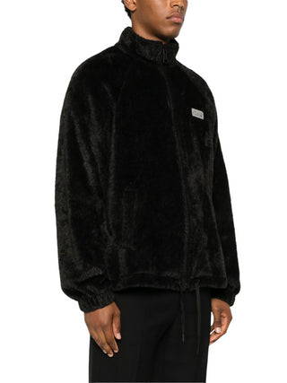 Versace Jeans Couture giubbino in tessuto furry nero