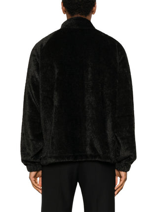 Versace Jeans Couture giubbino in tessuto furry nero