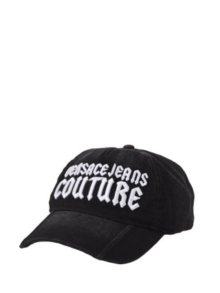 Versace Jeans Couture cappello con visiera logo Gothic nero bianco