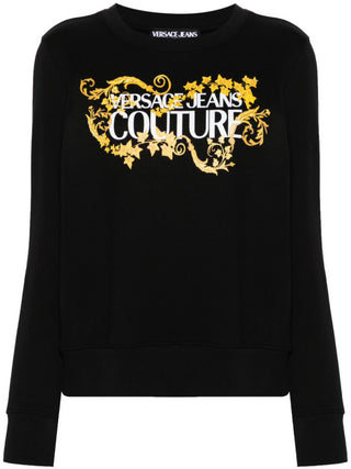 Versace Jeans Couture felpa girocollo con logo Baroque nero