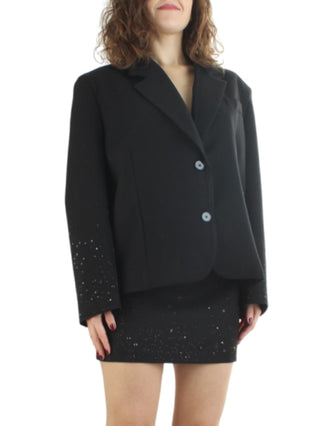 Vicolo giacca blazer over con strass nero