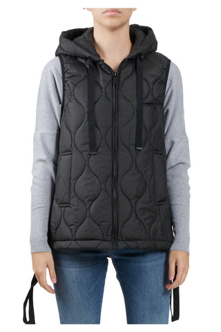 Vicolo cappotto doppiopetto con gilet imbottito nero