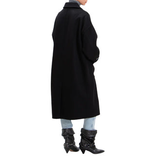 Vicolo cappotto lungo over in misto lana nero