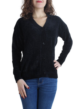 White Wise cardigan in ciniglia nero