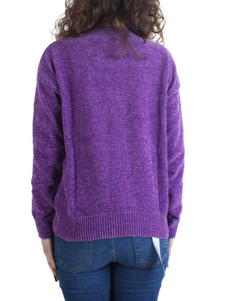 White Wise cardigan in ciniglia viola