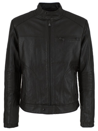 Yes Zee giubbino biker in similpelle nero