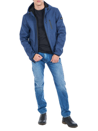 Yes Zee giubbino in softshell con cappuccio blu