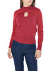 yes-zee-maglia-lupetto-con-maniche-lurex-rosso