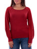 yes-zee-maglia-in-misto-viscosa-con-maniche-palloncino-rosso