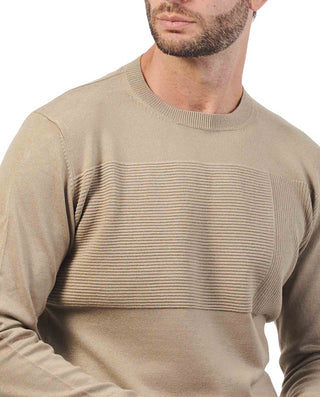 Yes Zee maglia girocollo in misto viscosa beige