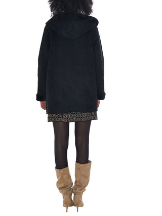 Yes Zee cappotto reversibile in ecopelliccia nero