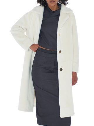 Yes Zee cappotto lungo reversibile in eco pelliccia bianco latte