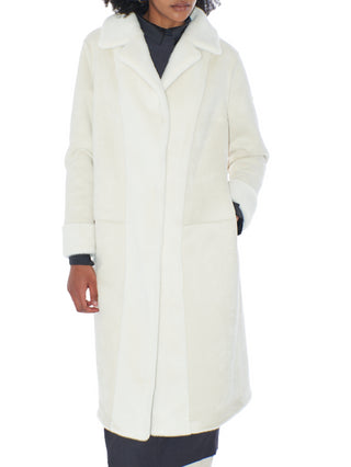 Yes Zee cappotto lungo reversibile in eco pelliccia bianco latte