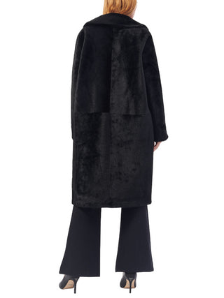 Yes Zee cappotto lungo reversibile in eco pelliccia nero