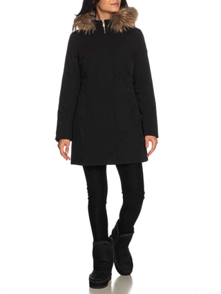 Yes Zee parka in softshell con ecopelliccia nero