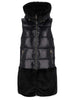 yes-zee-gilet-imbottito-lungo-con-eco-pelliccia-nero