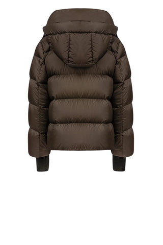 cappa in microfibra opaca con cappuccio remivibile GWA440PCOC BROWN Add 