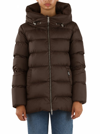 in microfibra con cappuccio fisso GWA443PCOC BROWN Add 