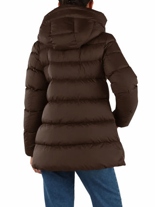 in microfibra con cappuccio fisso GWA443PCOC BROWN Add
