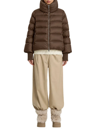cappa in nylon satinato con polsini removibili JWA220NRAS BROWN Add 