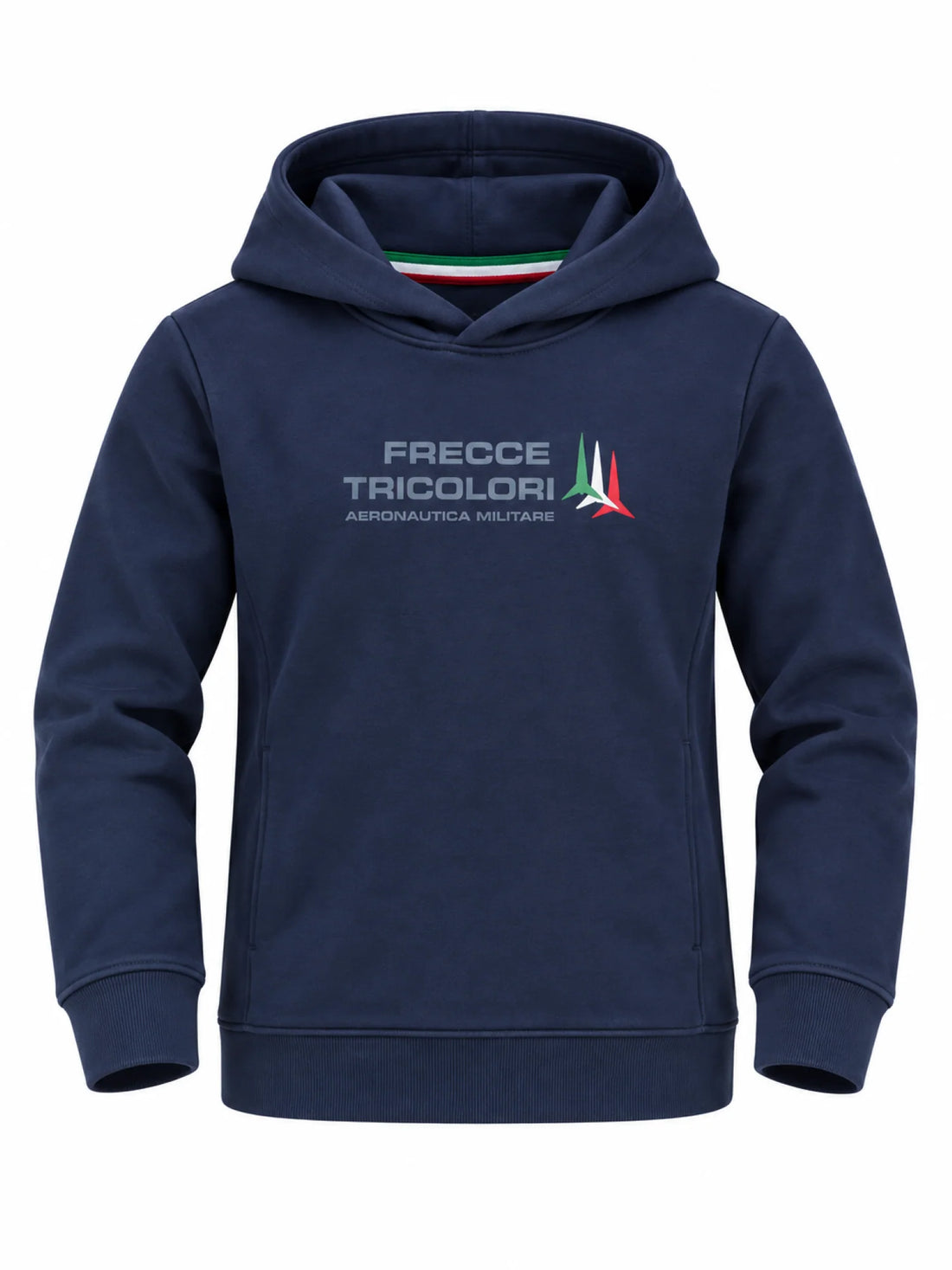 Aeronautica Militare felpa con cappuccio bambino stampa logo blu