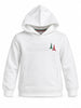 Aeronautica Militare felpa con cappuccio bambino stampa logo bianco latte