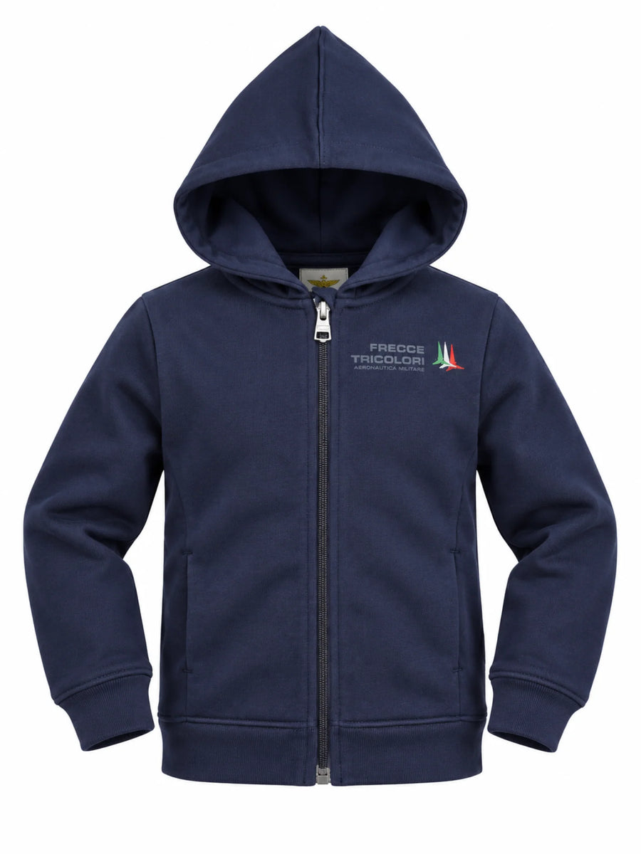 Aeronautica Militare felpa con zip e cappuccio bambino blu 262FE0091A B08 AERONAUTICA MILITARE