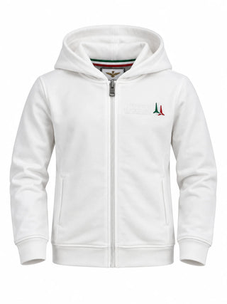 Aeronautica Militare felpa con zip e cappuccio bambino bianco 262FE0091A W02 AERONAUTICA MILITARE