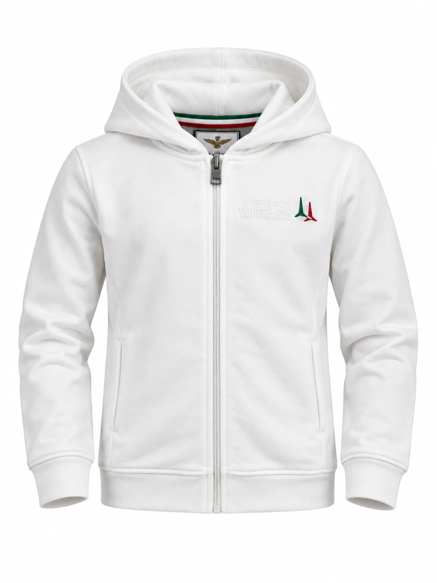 Aeronautica Militare felpa con zip e cappuccio bambino bianco 262FE0091A W02 AERONAUTICA MILITARE