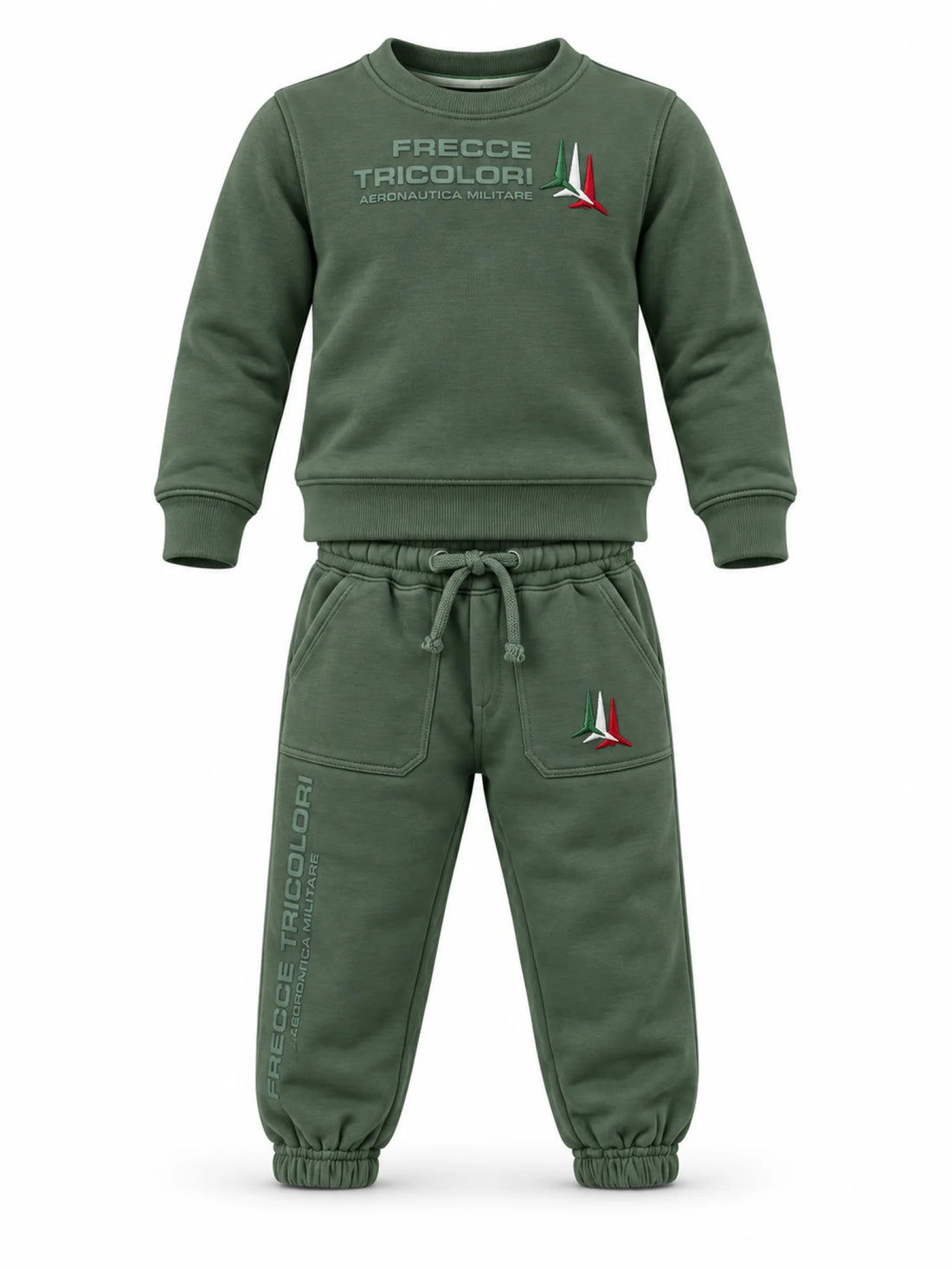 Aeronautica Militare completo bambino felpa e pantaloni verde