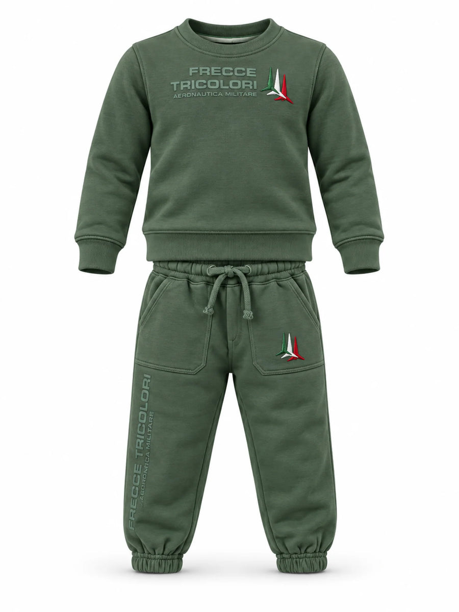 Aeronautica Militare completo bambino felpa e pantaloni verde 262TF0014A V46 AERONAUTICA MILITARE