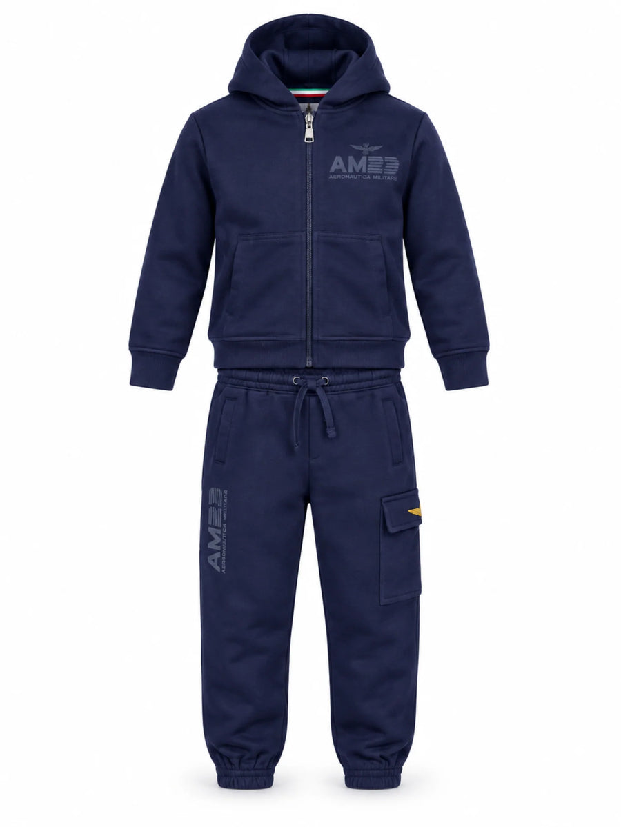 Aeronautica Militare tuta sportiva bambino con cappuccio blu 262TF0015A B08 AERONAUTICA MILITARE