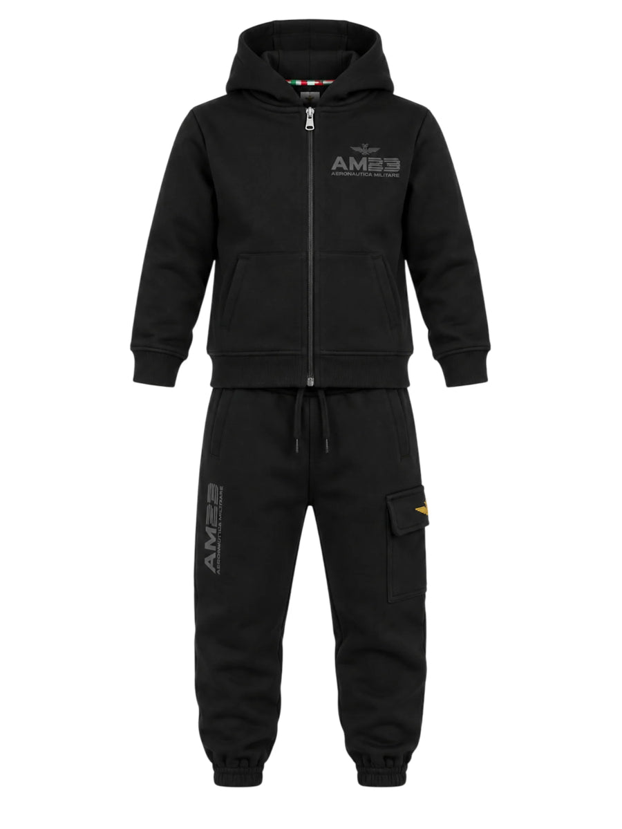 Aeronautica Militare tuta sportiva bambino con cappuccio nero 262TF0015A N01 AERONAUTICA MILITARE
