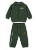 Aeronautica Militare tuta sportiva neonato felpa con zip e pantaloni verde