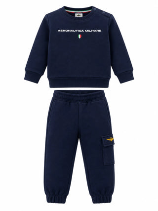 Aeronautica Militare tuta sportiva neonato felpa e pantaloni blu 262TF0017A B08 AERONAUTICA MILITARE