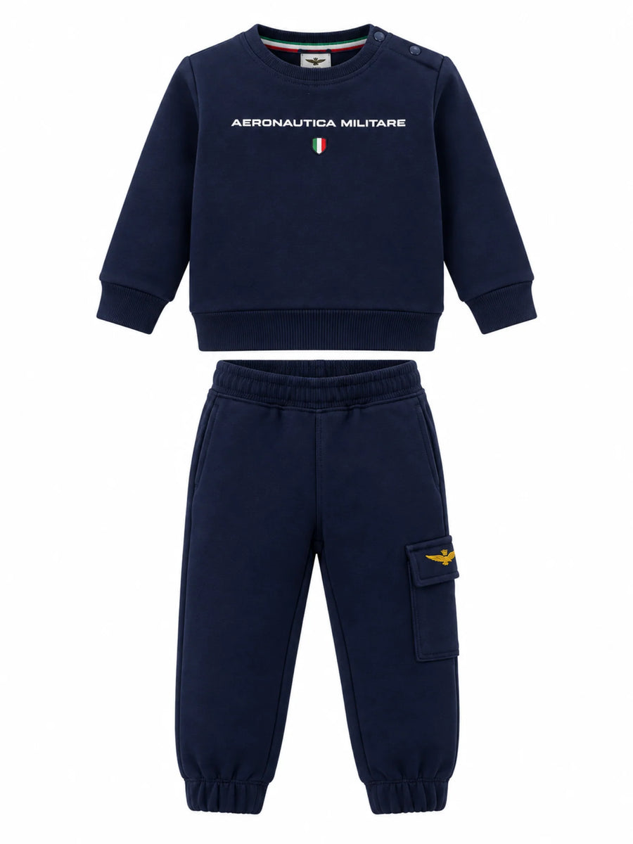 Aeronautica Militare tuta sportiva neonato felpa e pantaloni blu 262TF0017A B08 AERONAUTICA MILITARE