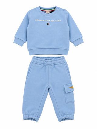 Aeronautica Militare tuta sportiva neonato felpa e pantaloni celeste 262TF0017A B32 AERONAUTICA MILITARE