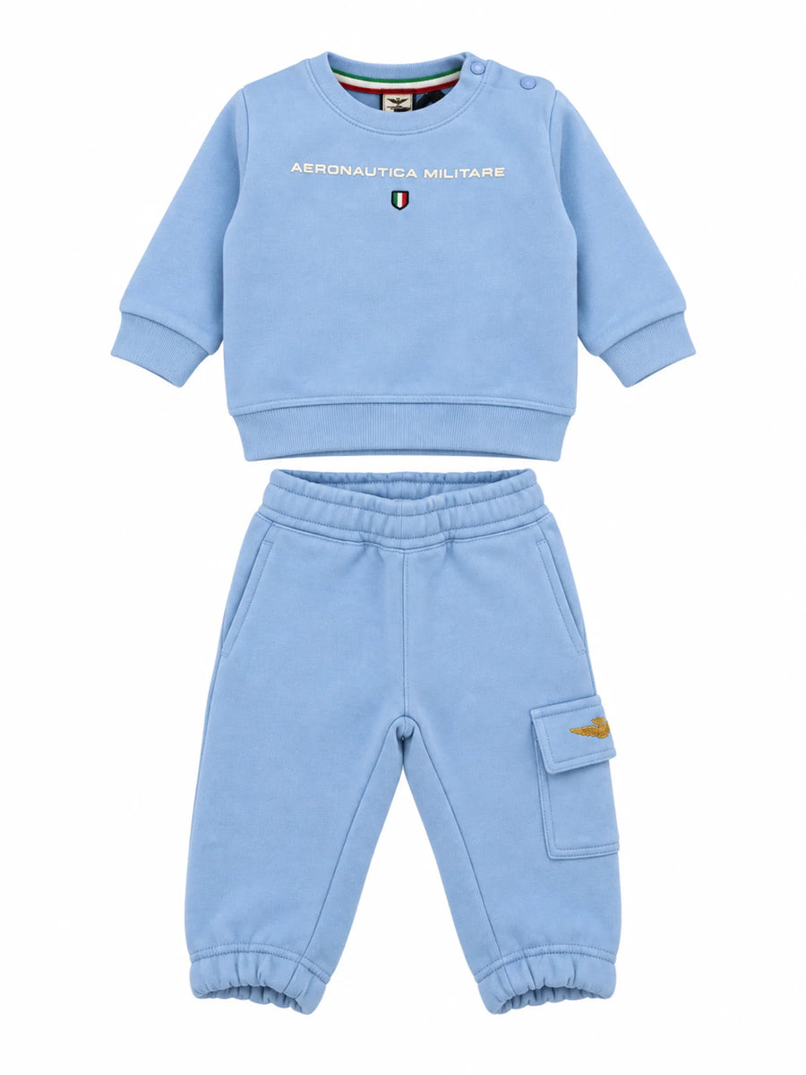 Aeronautica Militare tuta sportiva neonato felpa e pantaloni celeste 262TF0017A B32 AERONAUTICA MILITARE