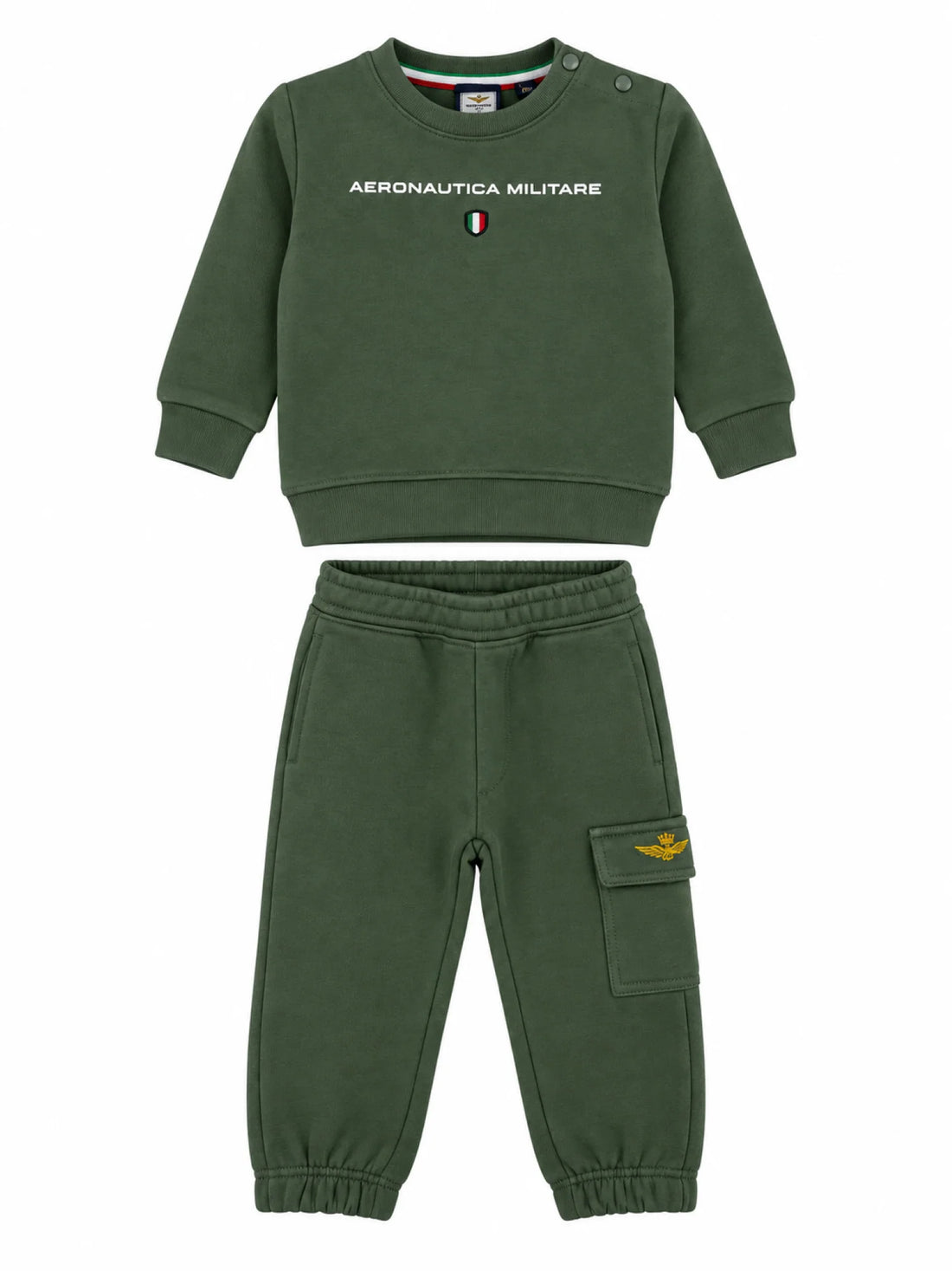Aeronautica Militare tuta sportiva neonato felpa e pantaloni verde