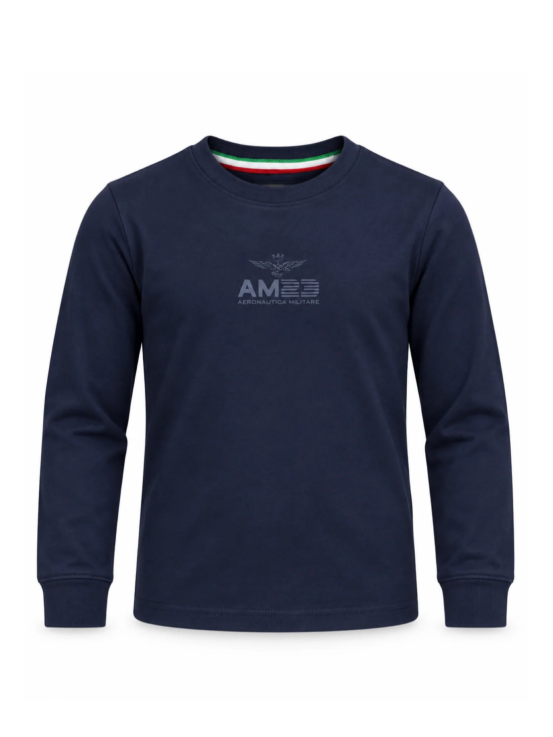 Aeronautica Militare T-shirt manica lunga bambino con logo blu