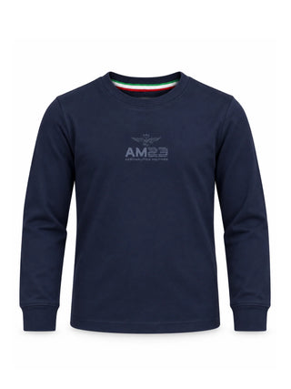 Aeronautica Militare T-shirt manica lunga bambino con logo blu 262TS0072A B08 AERONAUTICA MILITARE