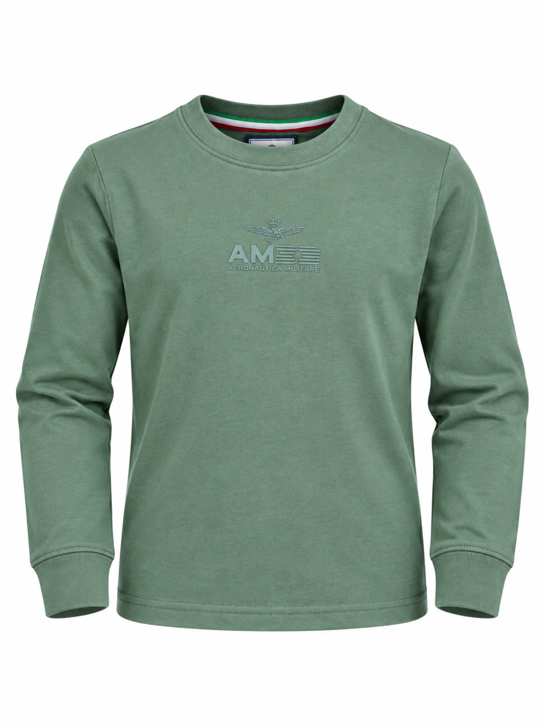 Aeronautica Militare T-shirt manica lunga bambino con logo verde