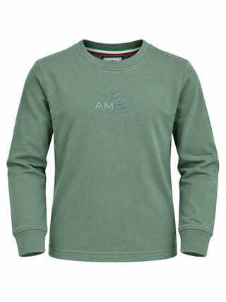 Aeronautica Militare T-shirt manica lunga bambino con logo verde 262TS0072A V46 AERONAUTICA MILITARE